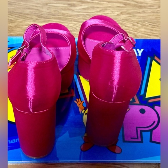 Women New Putu Dark Pink Suede Heels US 6​​​ - Picture 3 of 4